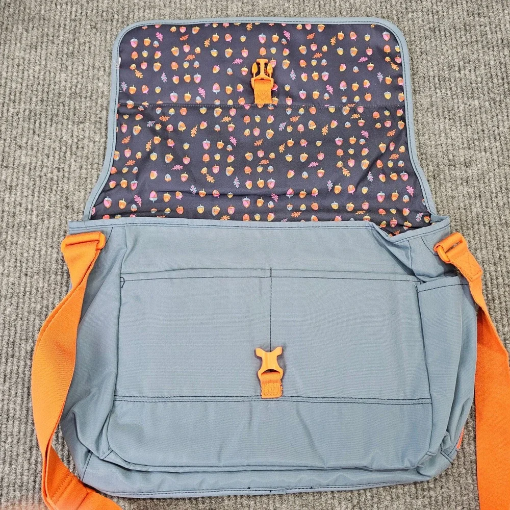 NWT Vera Bradley Laptop Messenger Women OS Mineral Blue Messenger Bag RFID Acorn